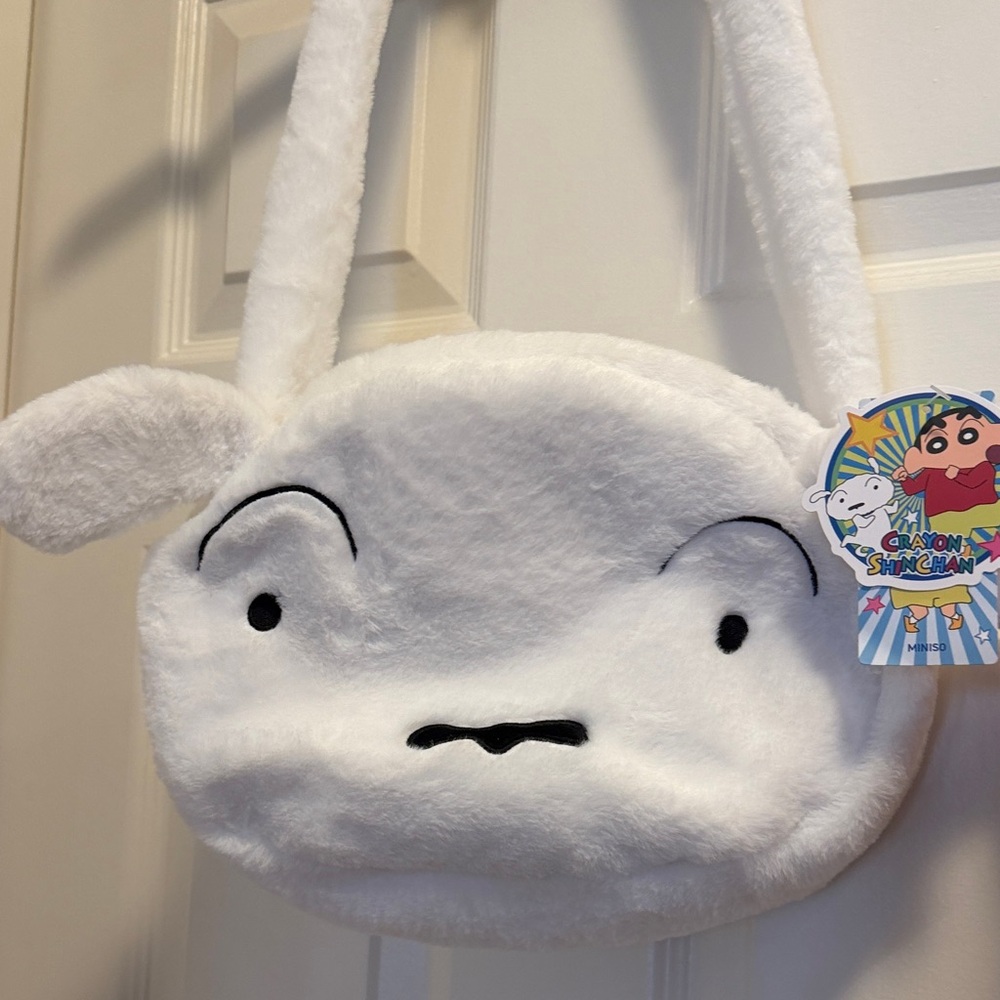 Miniso Crayon Shinchan Collection Shoulder Bag, White Fluffy, NWT - Picture 3 of 12